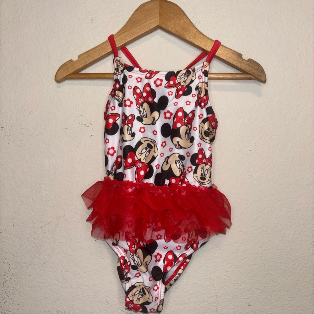 Disney Minnie Mouse Red Tutu One-Piece Swimsuit